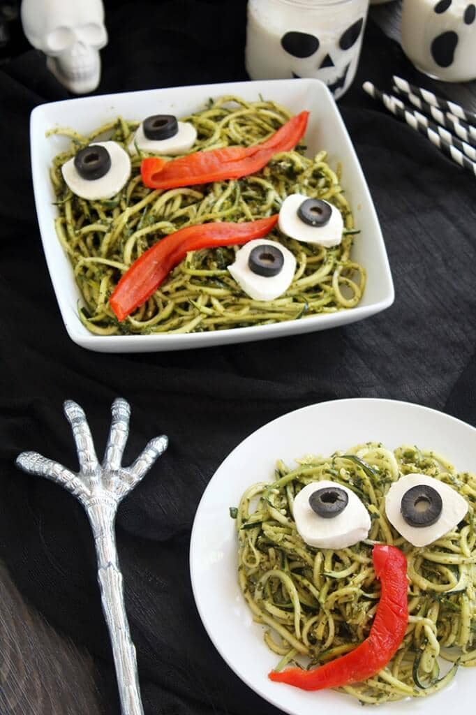 monster zucchini pesto noodles