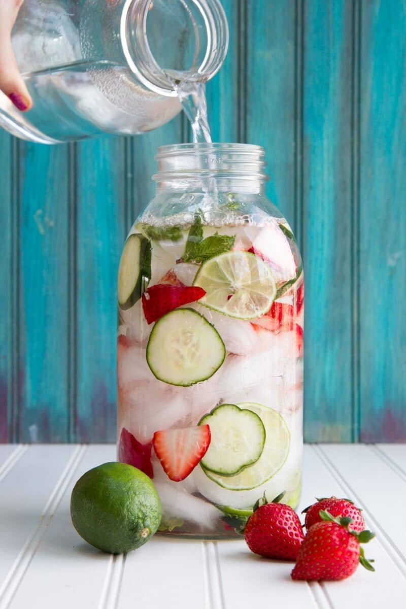 Strawberry, Lime, Cucumber and Mint Water