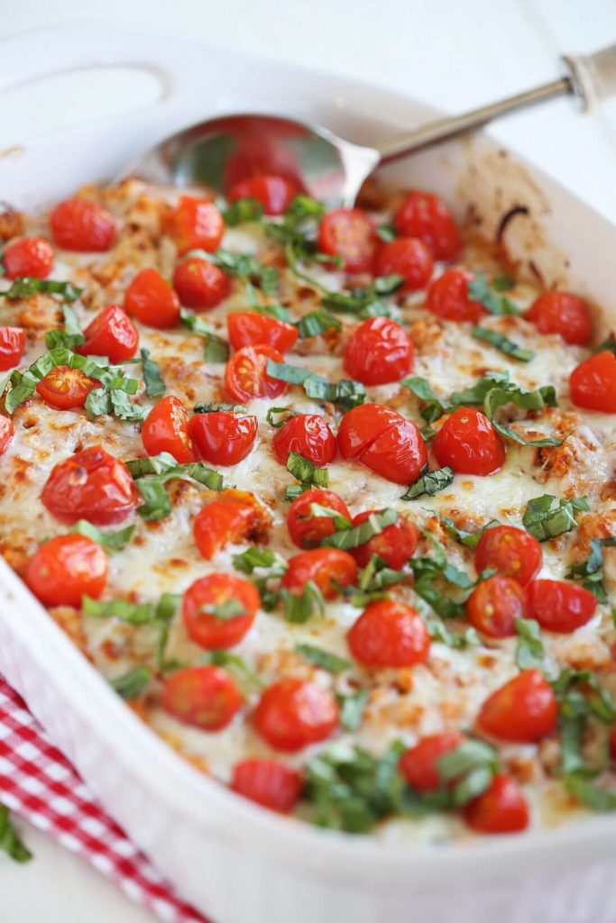 Cheesy Caprese Chicken and Quinoa Casserole