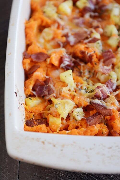 Stuffed Apple and Bacon Sweet Potato Casserole