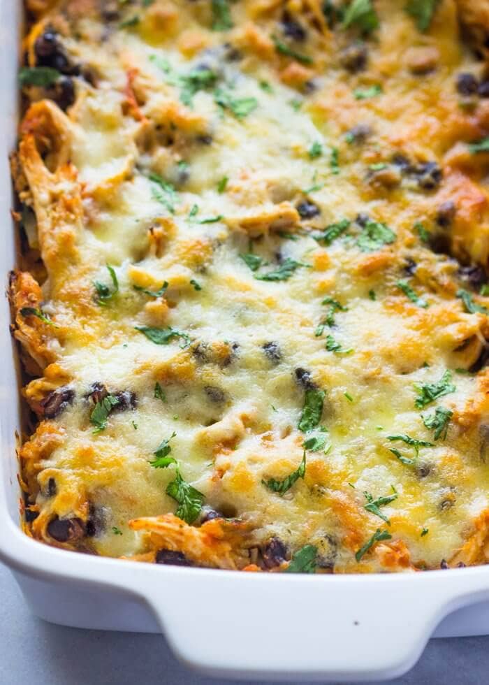 Tex-Mex Spiralized Sweet Potato & Chicken Casserole