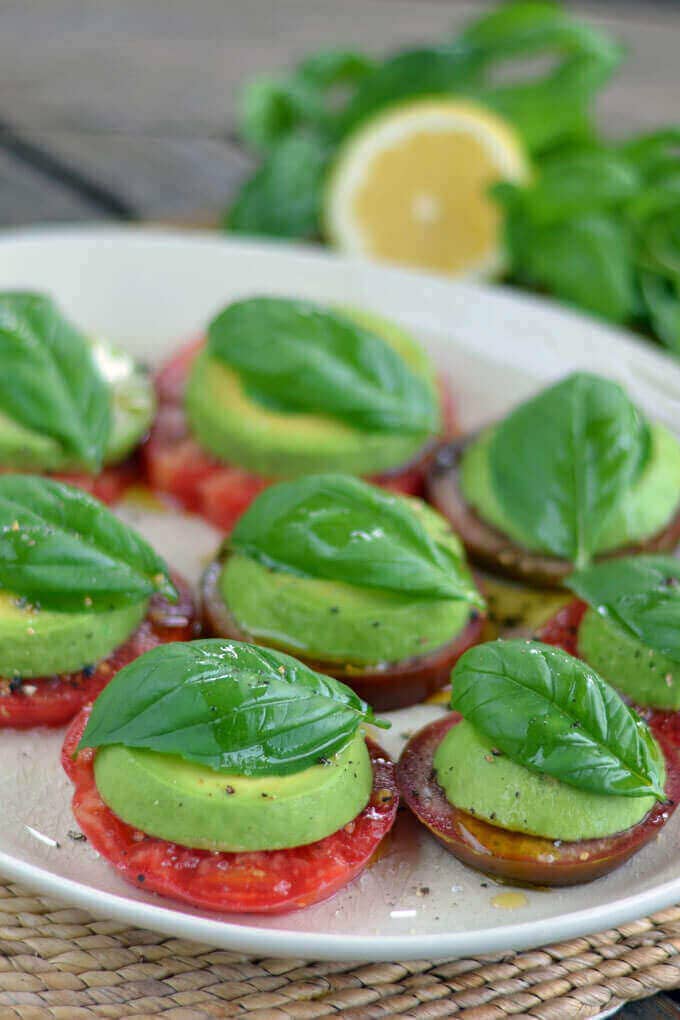 Heirloom Tomato Avocado Caprese Salad