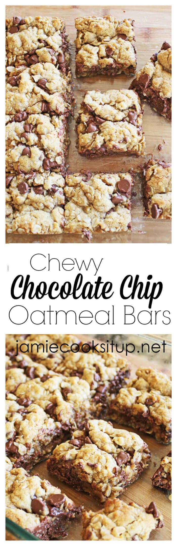 Chewy Chocolate Chip Oatmeal Bars