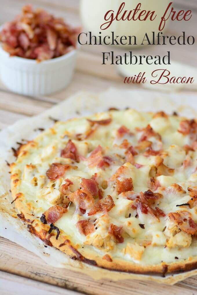 Chicken Alfredo Flat Bread with Bacon