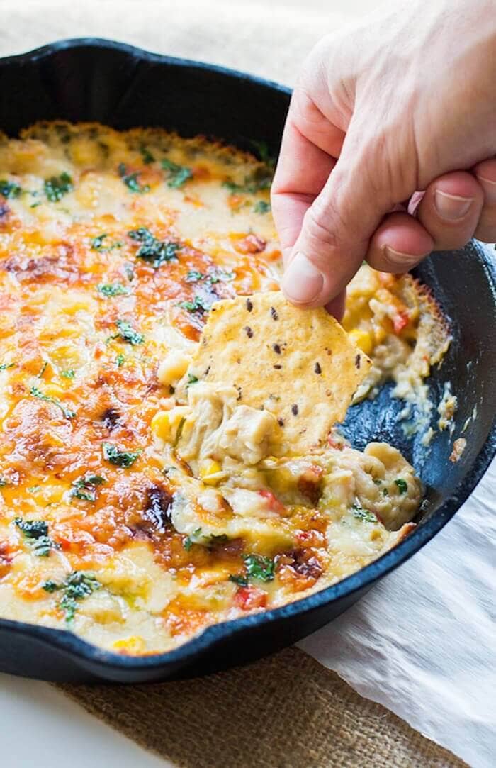 Skillet White Chicken Chili Dip