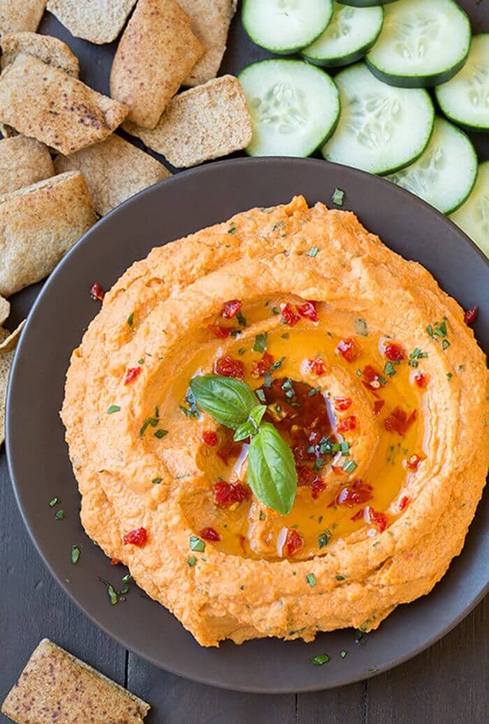 Sun Dried Tomato Basil Hummus