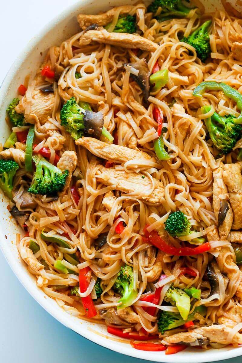 Chicken Stir-Fry with Rice Noodles