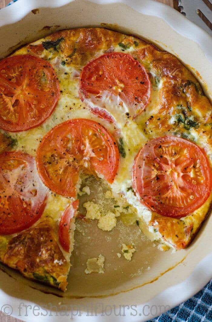 Crustless Caprese Quiche