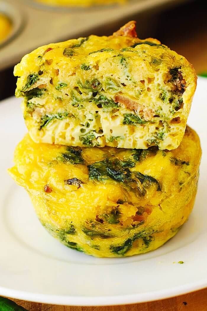 Breakfast Egg Muffins with Bacon and Spinach