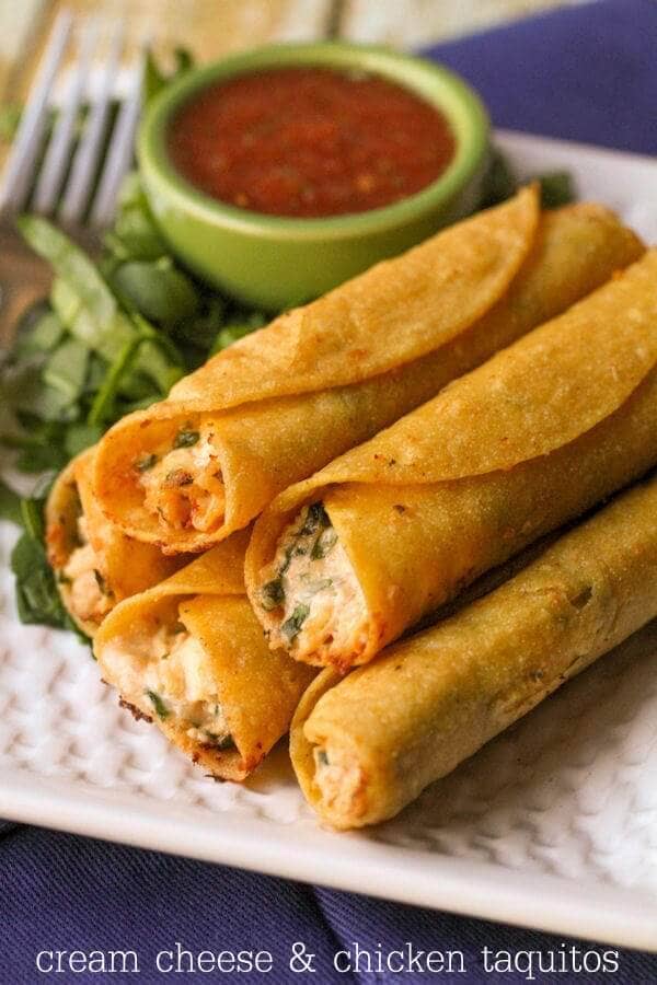 Cream Cheese and Chicken Taquitos