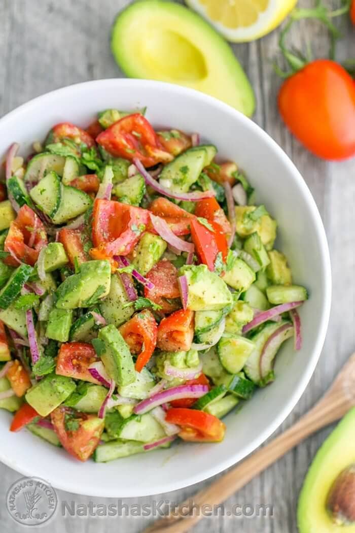 Cucumber Tomato Avocado Salad