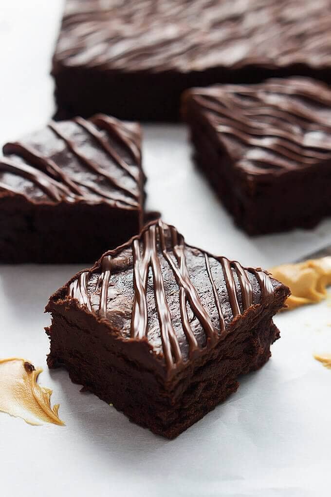 Flourless Fudgey Peanut Butter Brownies