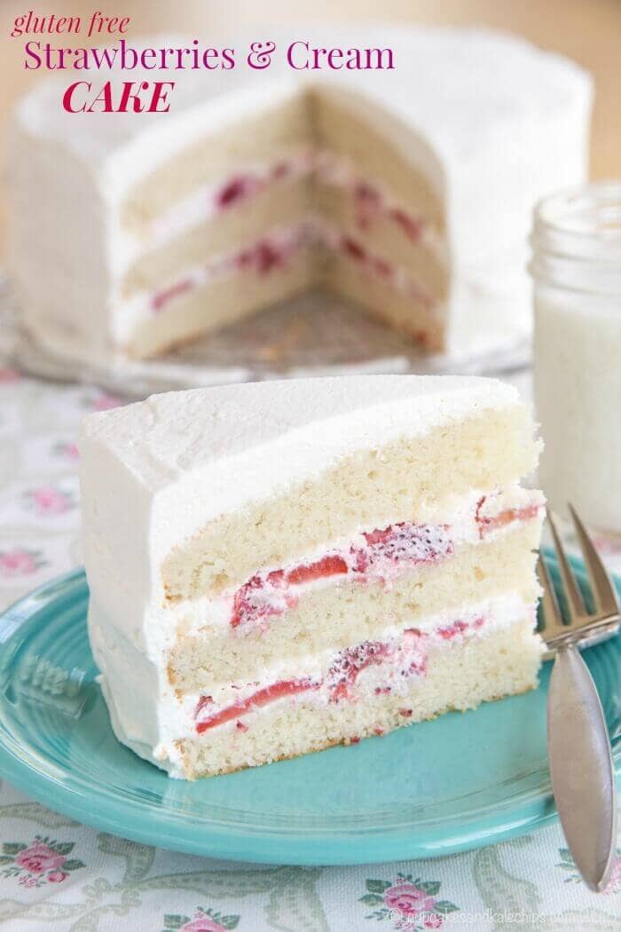 Gluten-Free Strawberries and Cream Cake