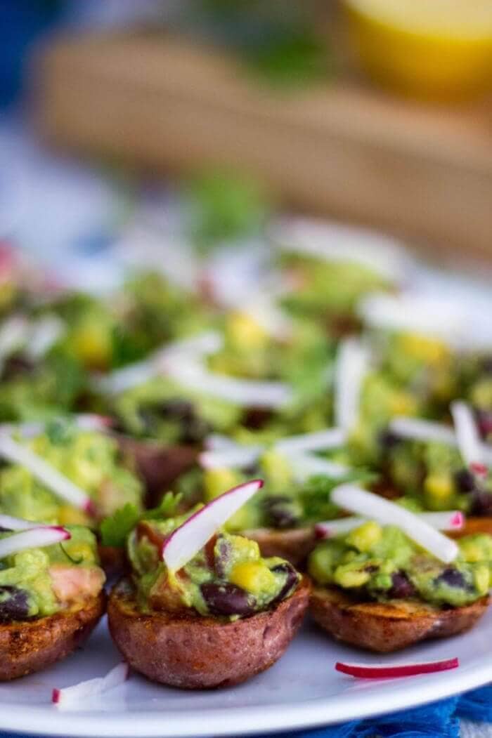 Roasted Potato Cups with Loaded Guacamole