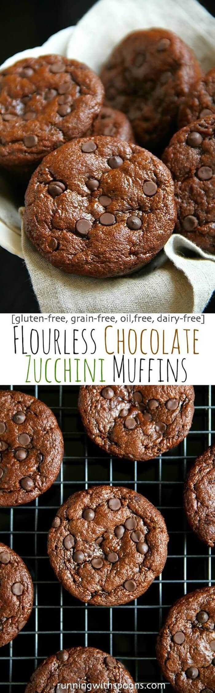 Flourless Chocolate Zucchini Muffins