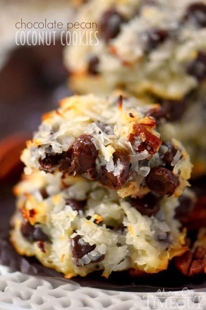 Chocolate Pecan Coconut Cookies