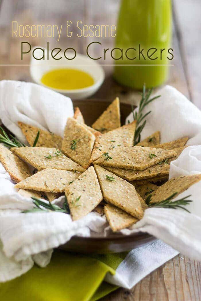 Rosemary and Sesame Paleo Crackers