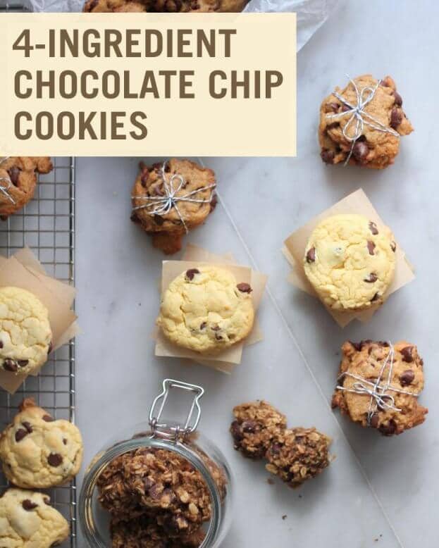 4-Ingredient Chocolate Chip Cookies