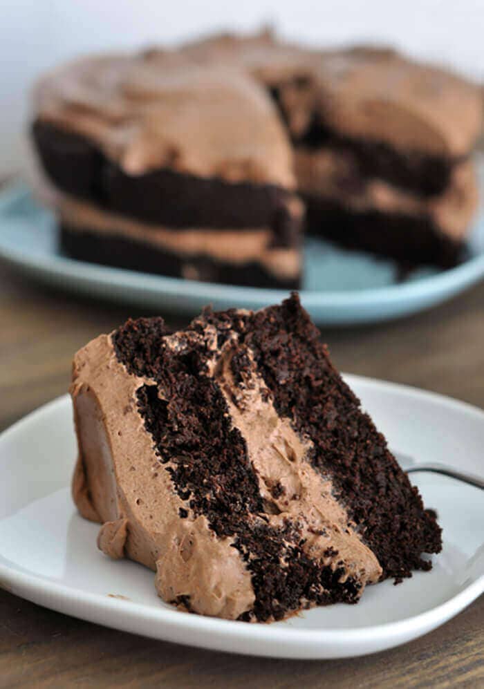 Decadent Chocolate Cake With Whipped Chocolate Frosting