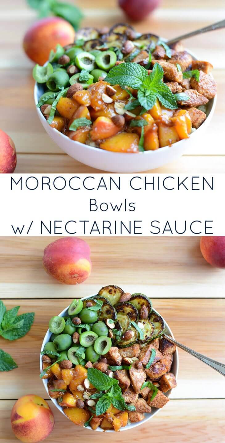 Moroccan Chicken Bowls with Nectarine Sauce