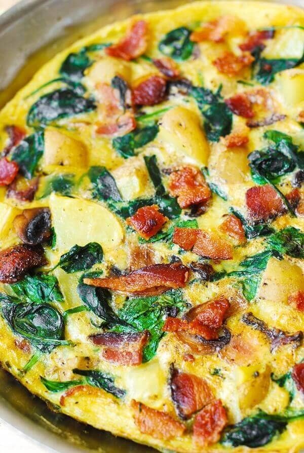 Bacon, Potato, and Spinach Frittata