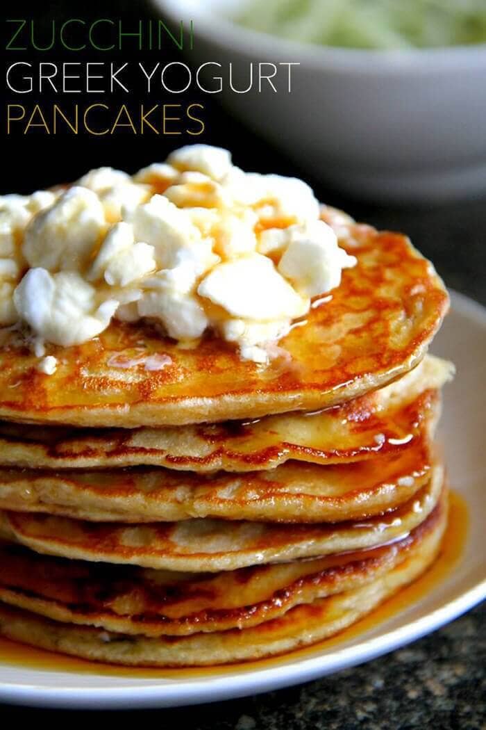 Zucchini Greek Yogurt Pancakes