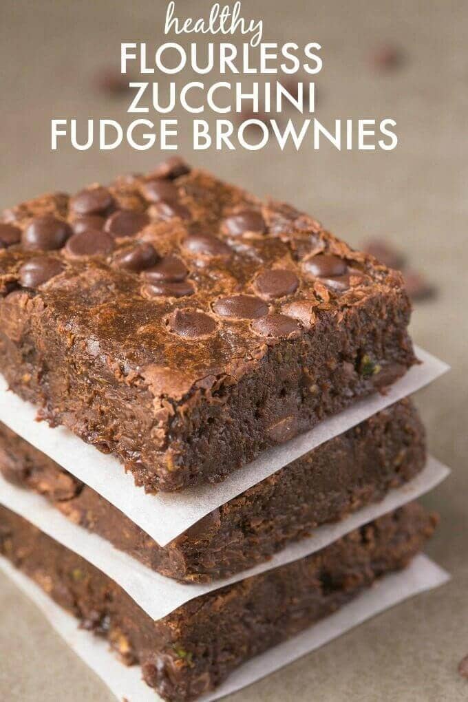 Healthy Flourless Zucchini Fudge Brownies