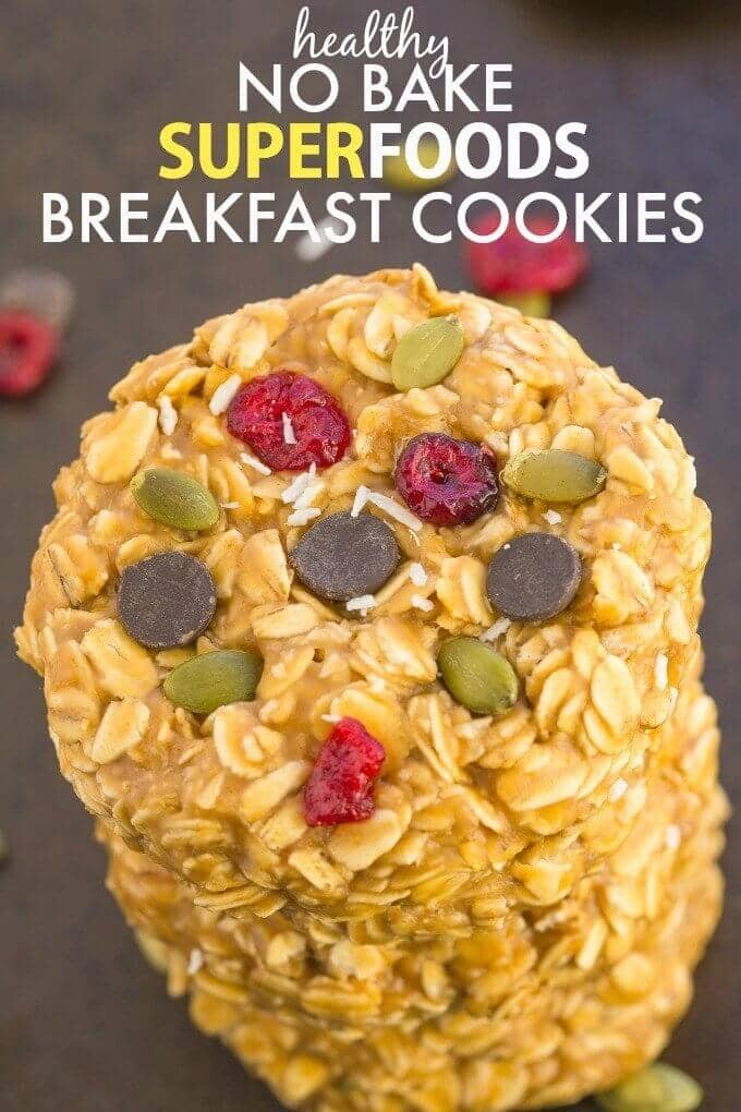 Healthy No Bake Superfoods Breakfast Cookies