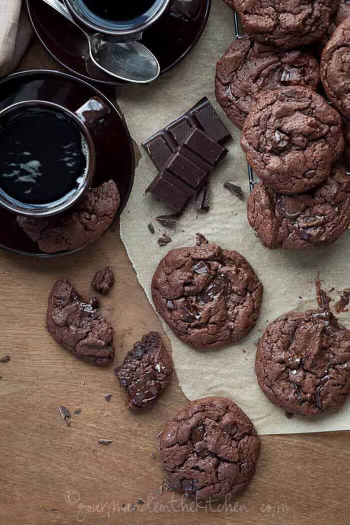 Double Chocolate Cookies with Chocolate Chunks