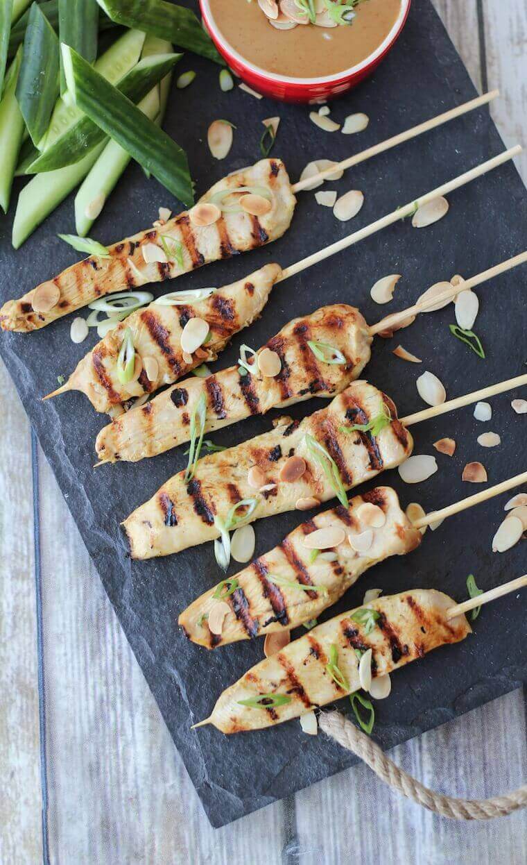 Gluten Free Chicken Satay with Thai Almond Sauce