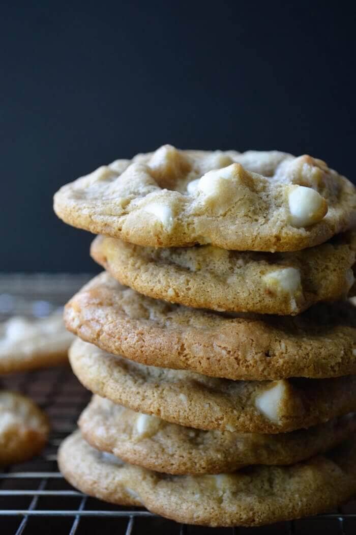 Flourless White Chocolate Chip Macadamia Cookies