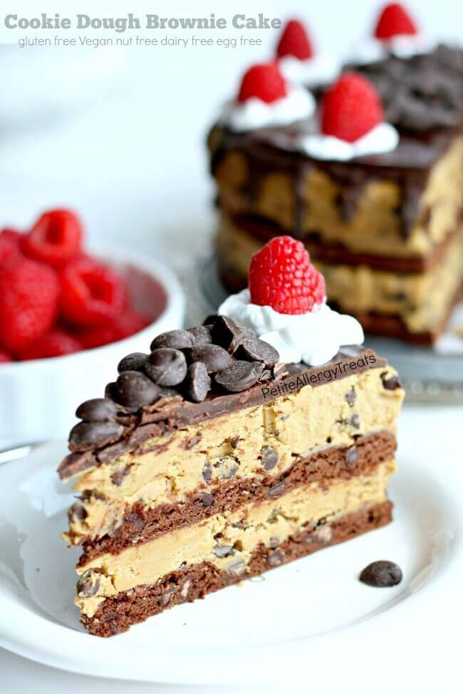 Gluten-Free Cookie Dough Brownie Cake