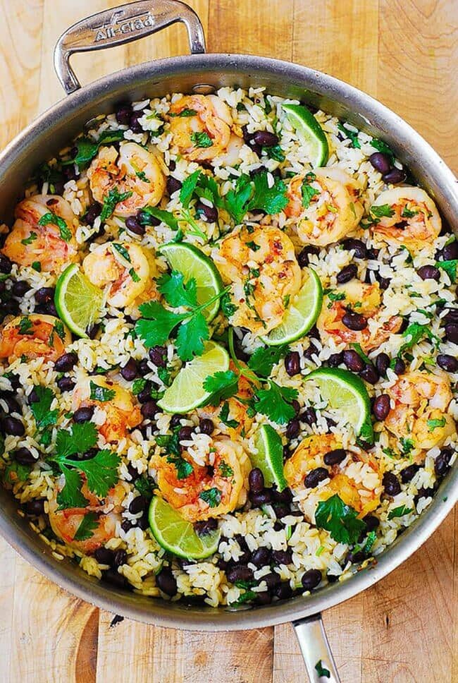 Cilantro-Lime Black Bean Shrimp and Rice