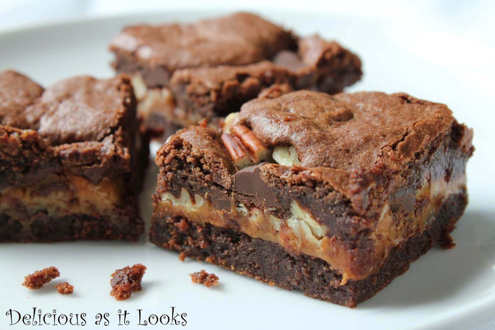 Gluten-Free Dark Chocolate Turtle Brownies