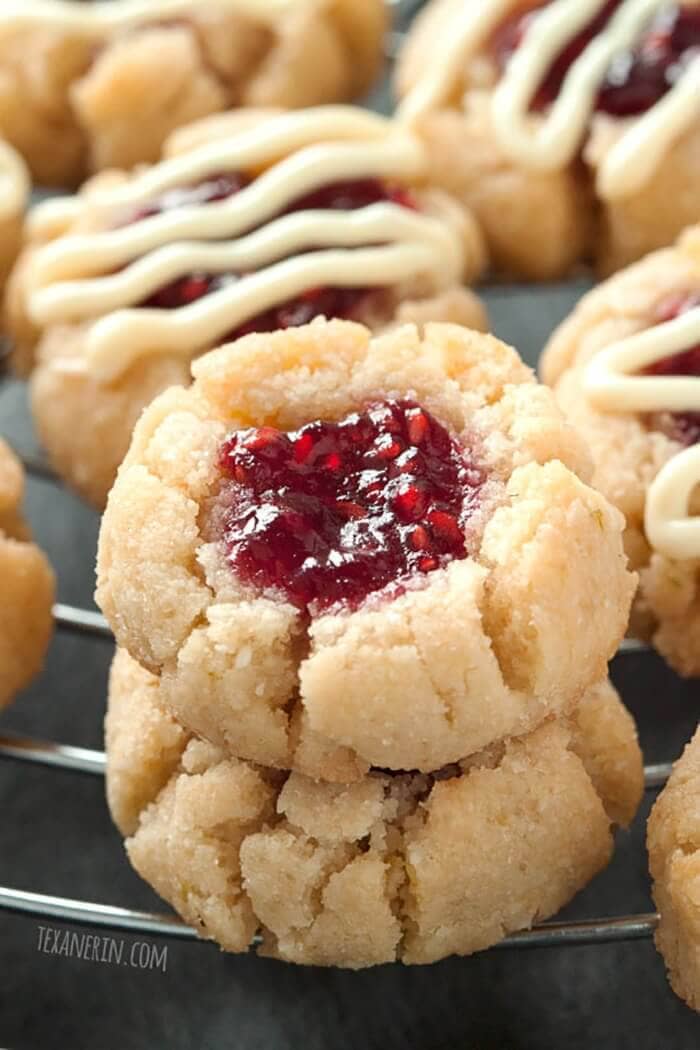 Soft and Chewy Raspberry Thumbprint Cookies