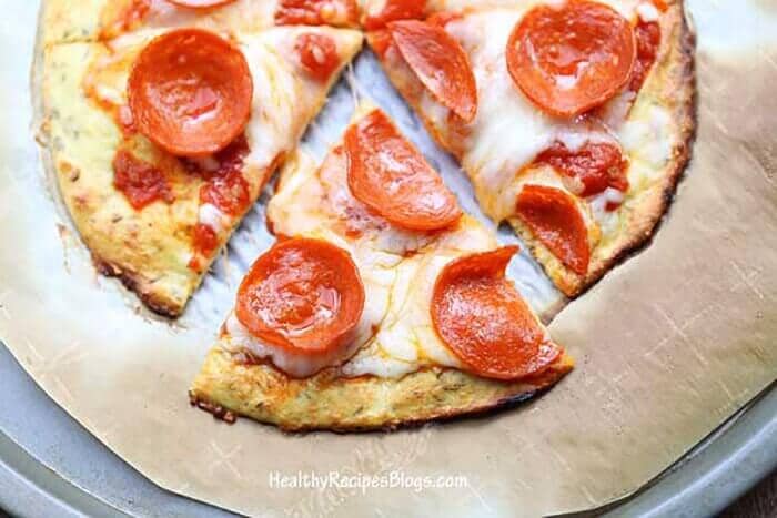 Coconut Flour Pepperoni Pizza