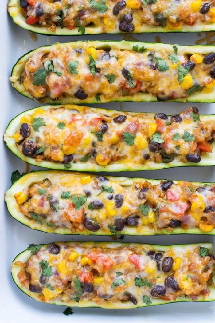 Mexican Zucchini Burrito Boats