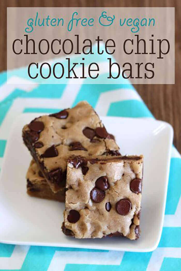 Gluten-Free Vegan Chocolate Chip Cookie Bars