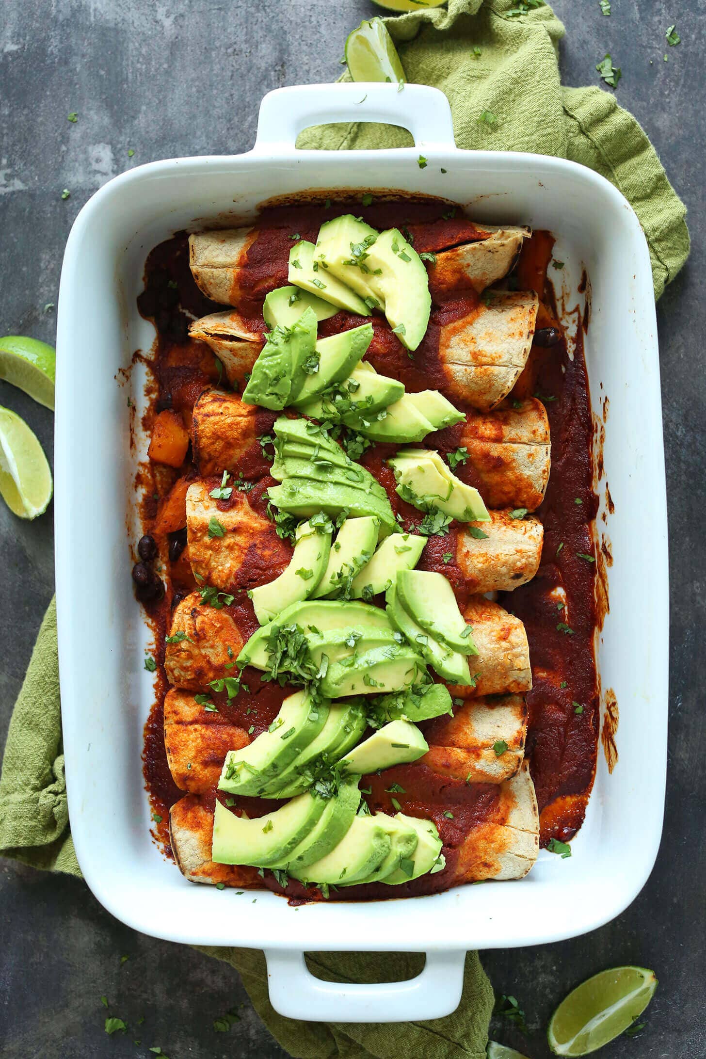 Butternut Squash Black Bean Enchiladas