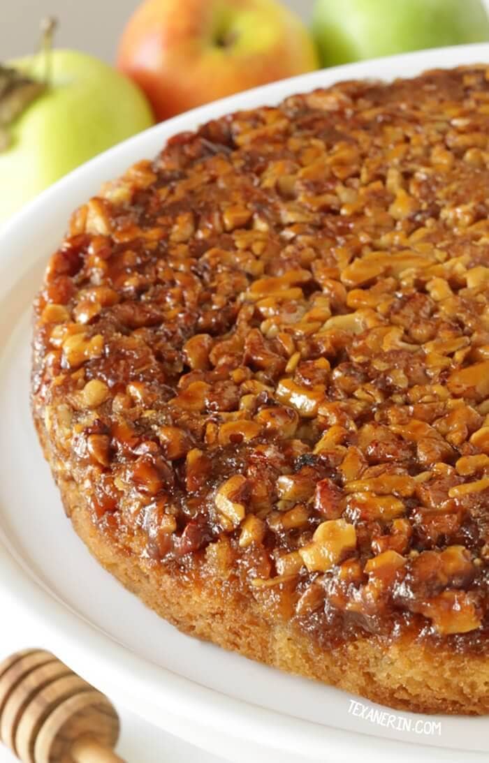 Upside Down Apple Honey Cake