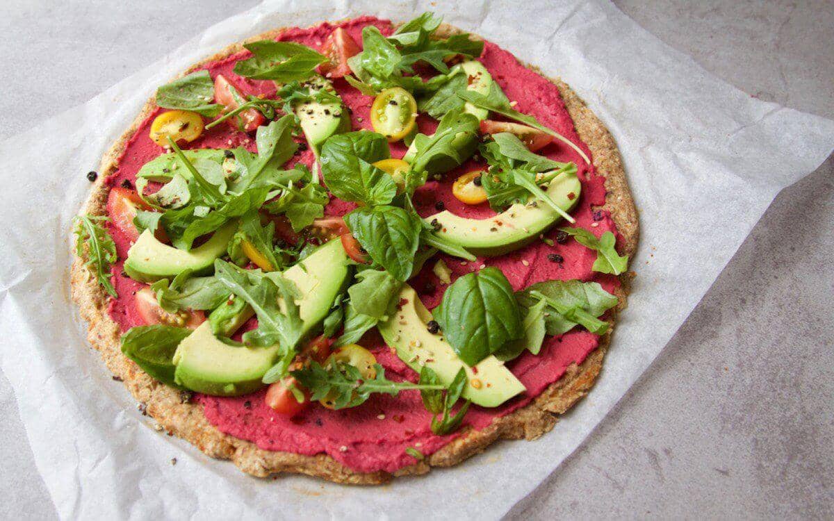 Spinach Avocado Pizza with a Cauliflower Crust