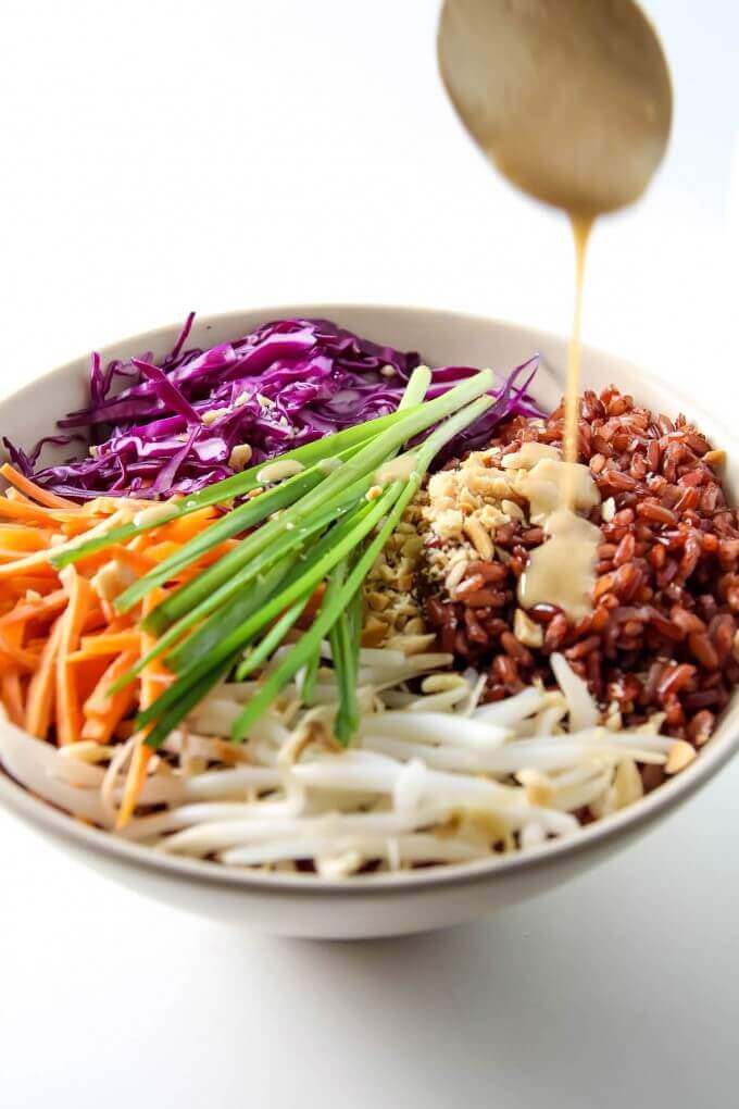 Thai Style Buddha Bowl with Peanut Sauce