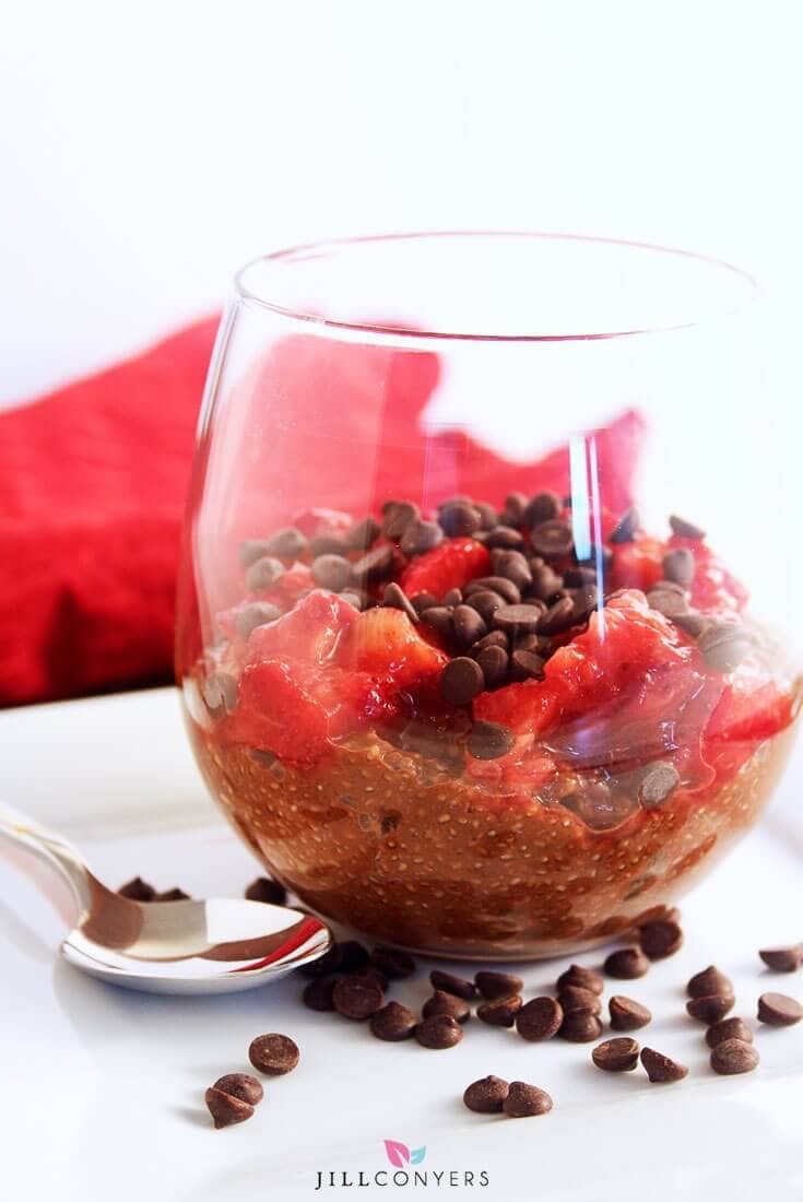 Chocolate Covered Strawberry Chia Pudding