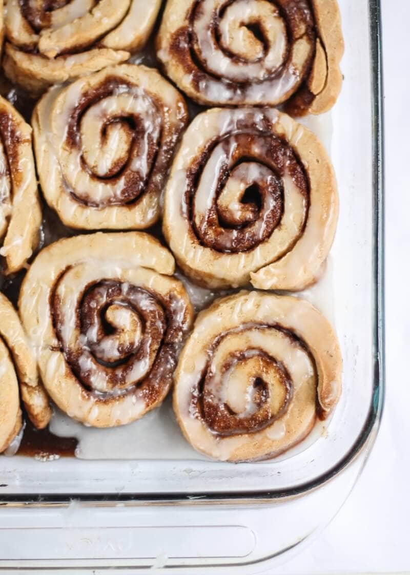 Dairy Free + Gluten Free Cinnamon Rolls with Vanilla Bean Glaze