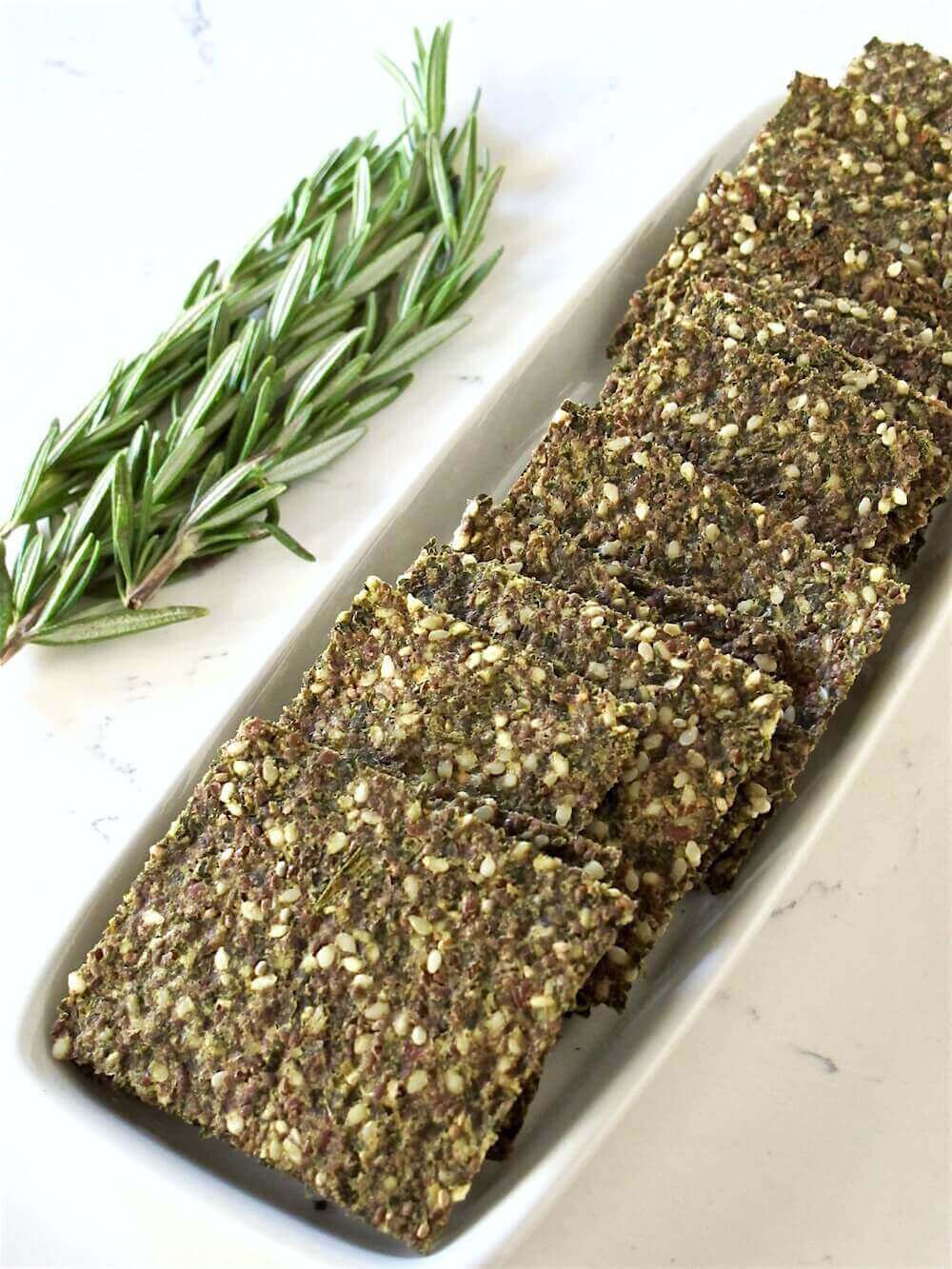 Kale Rosemary Super Seed Crackers