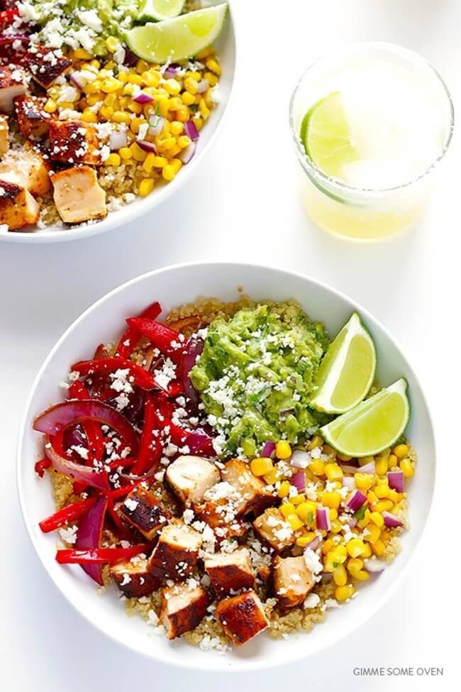 Chicken Quinoa Burrito Bowls