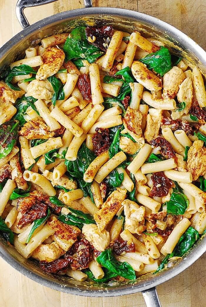 Asiago Chicken Pasta with Sun-Dried Tomatoes