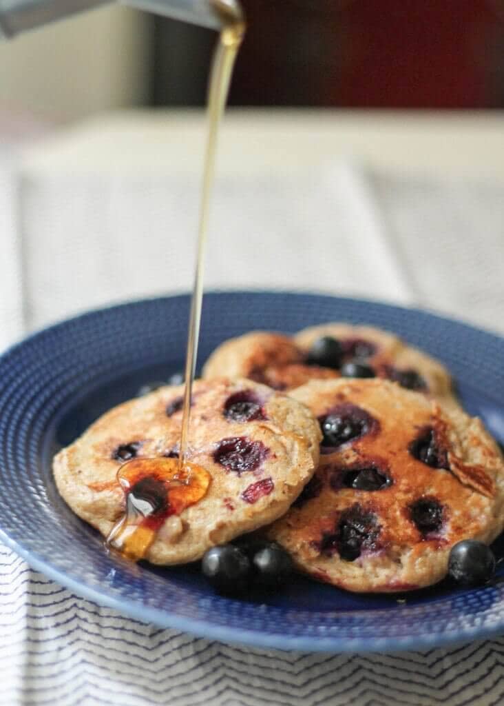 Oatmeal Blueberry Yogurt Pancakes