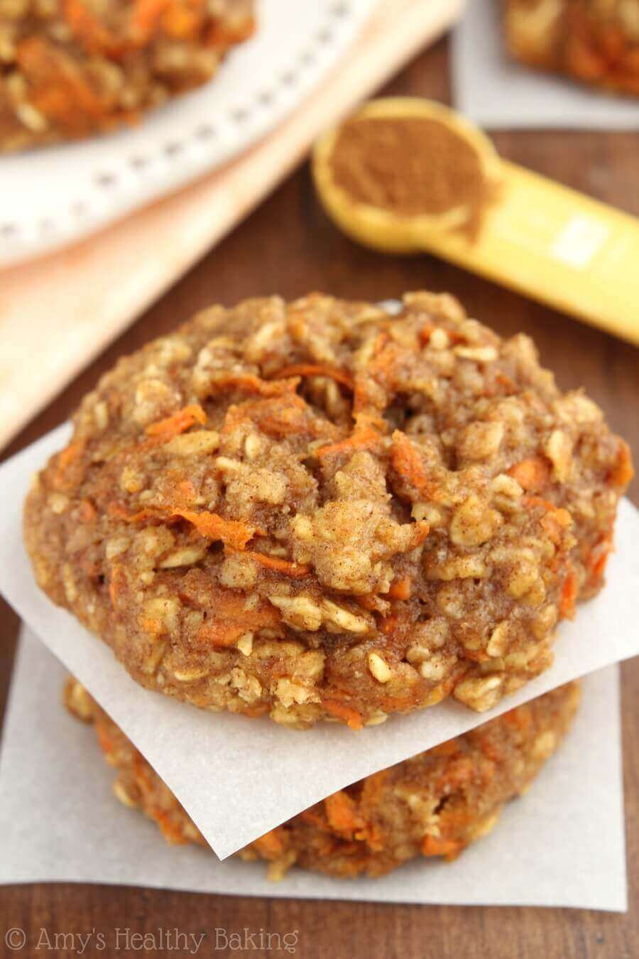 Clean Eating Carrot Cake Oatmeal Cookies