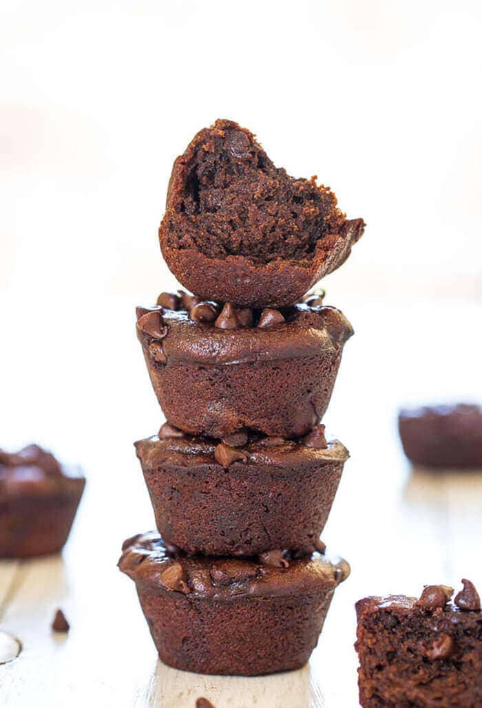 Double Chocolate Peanut Butter Mini Blender Muffins